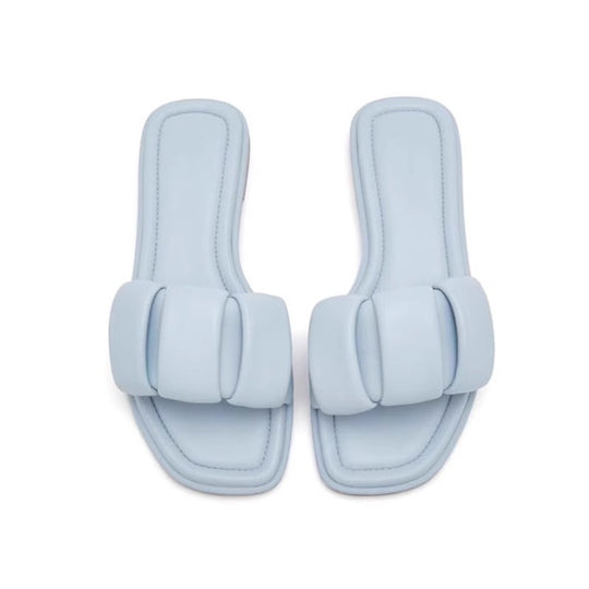Damen Komfortable Slides mit dekorativem Riemendesign EB