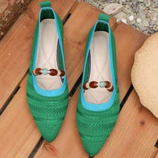 Damen elegante Ballerinas mit modischer Applikation EB
