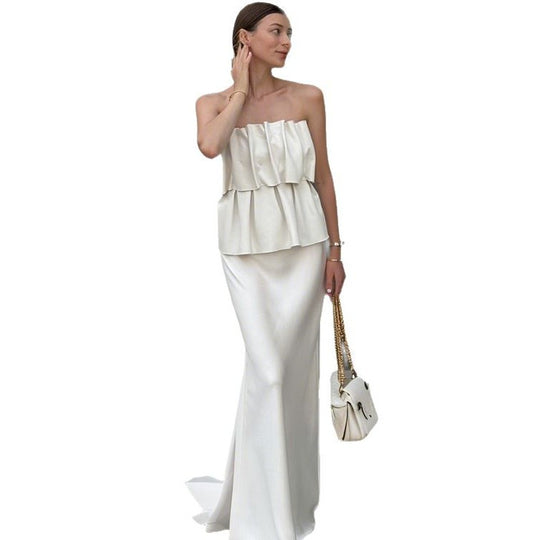 Damen elegantes Abendkleid mit raffinierten Rüschendetails EB