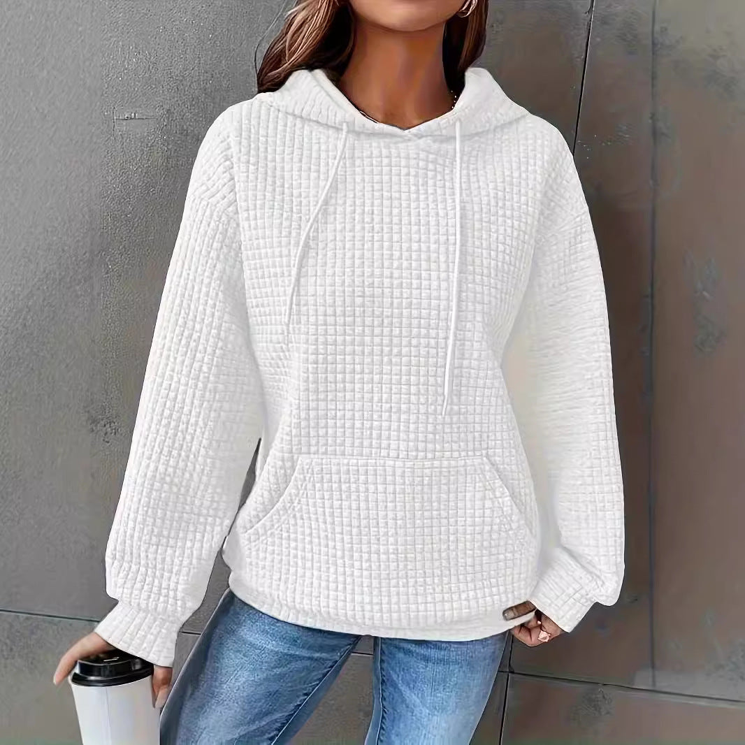 Damen lässiger Kapuzenpullover mit strukturiertem Design EB