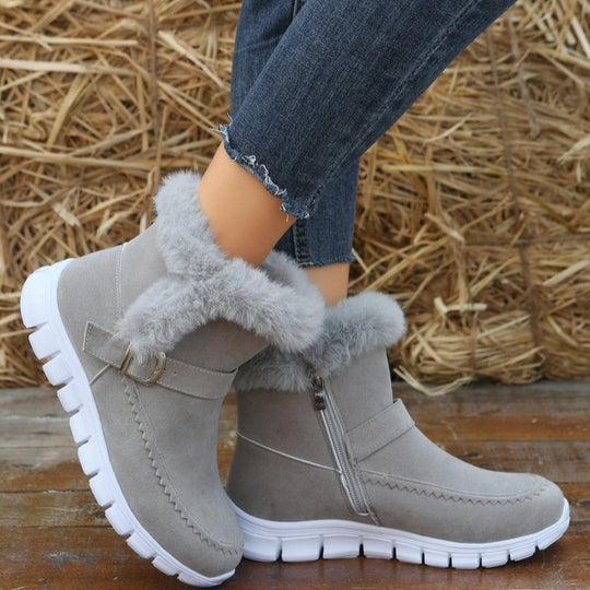 Damen Stylische Winterstiefeletten mit weichem Kunstfell EB