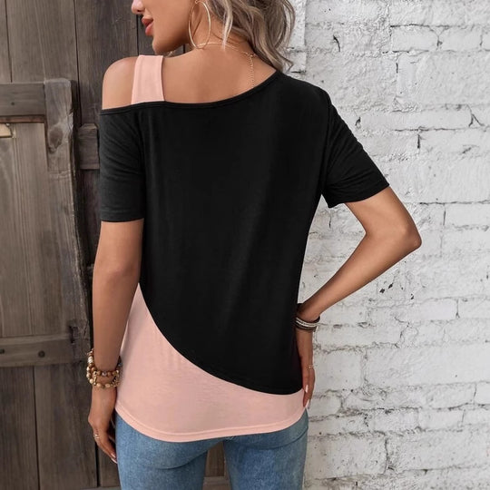 Damen Modisches T-Shirt mit asymmetrischem Design EB