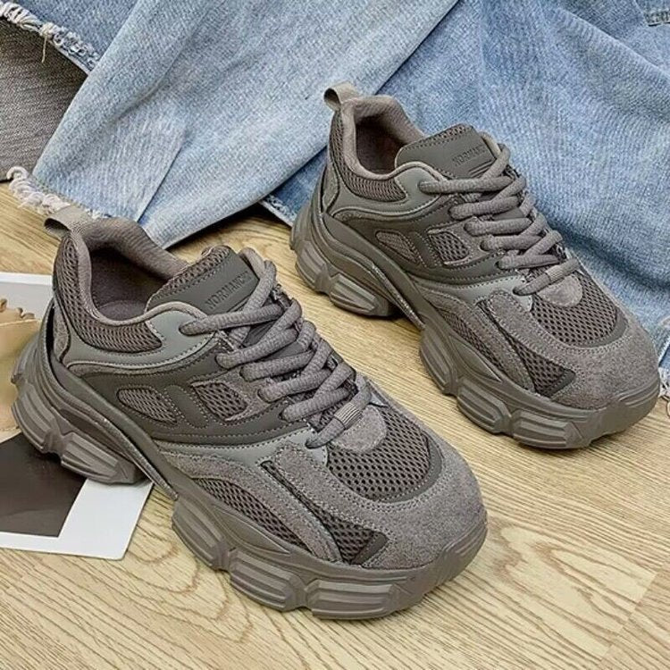 Damen Sportliche Luftige Sneaker mit dämpfender Sohle und atmungsaktivem Mesh-Obermaterial EB