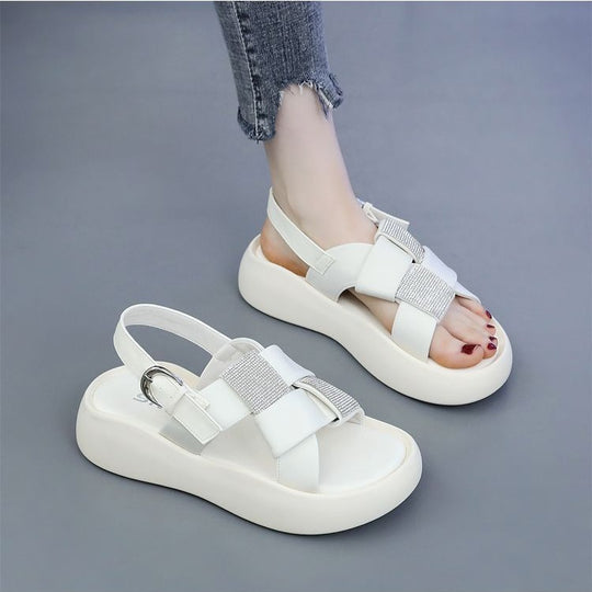 Damen Komfortable Sandalen mit modischen Strass-Akzenten EB