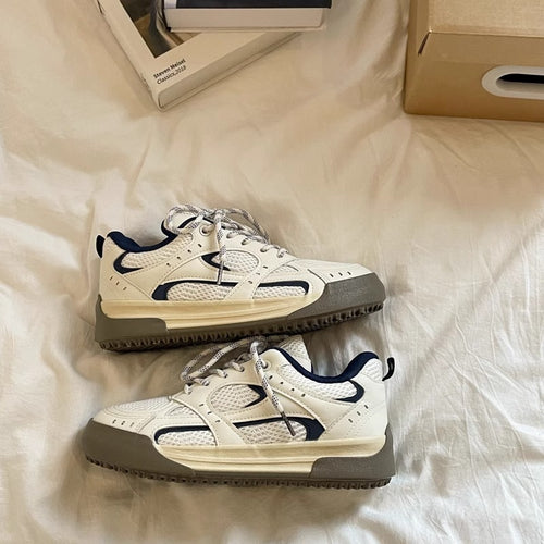 Damen Sportliche Sneaker mit atmungsaktiver Netzoberfläche und stabiler Sohle EB