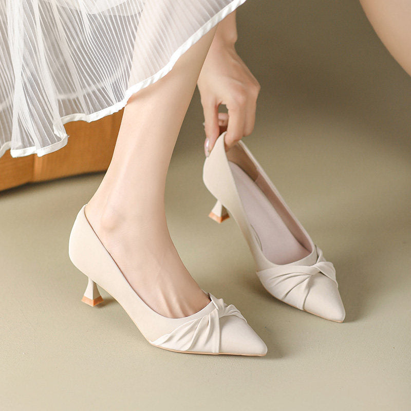 Damen Elegante Pumps mit dekorativem Knoten-Design EB