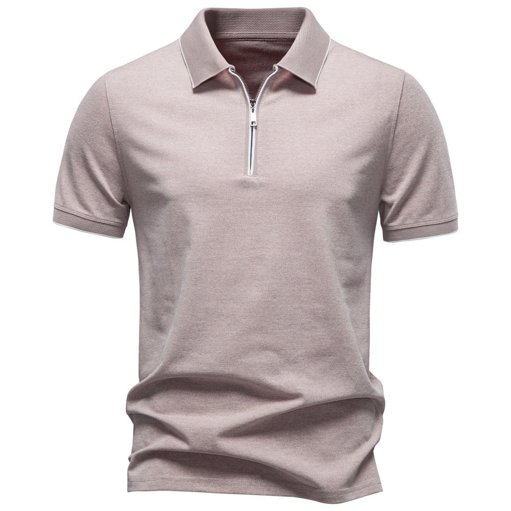 Herren nan atmungsaktives kurzärmeliges Poloshirt mit halbhohem Reißverschluss und Piquéstruktur EB