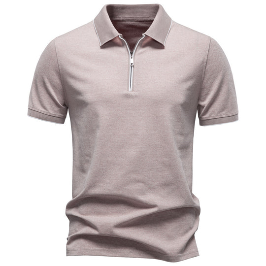Herren nan atmungsaktives kurzärmeliges Poloshirt mit halbhohem Reißverschluss und Piquéstruktur EB