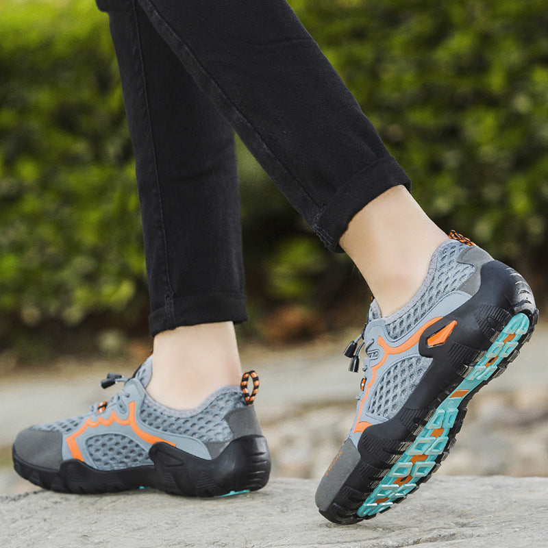 Damen Multifunktionale Mesh-Sneaker mit elastischem Schnürsystem und rutschfester Sohle EB