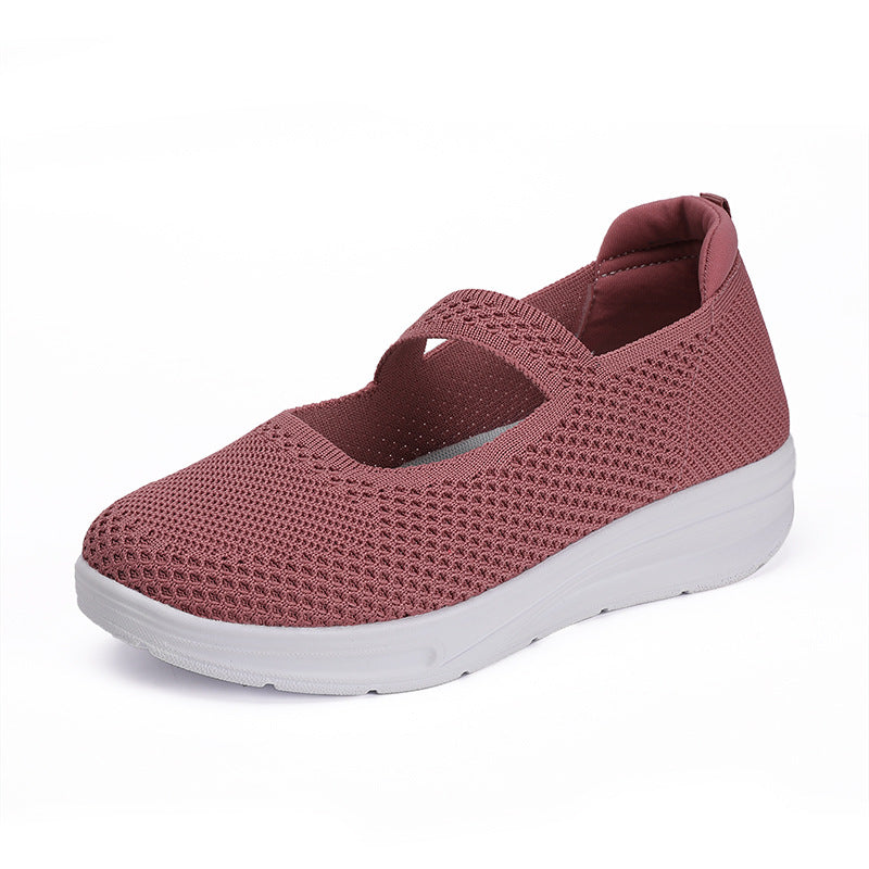 Damen Slip-On Sneakers mit atmungsaktiver Netzstruktur und dämpfender Sohle EB