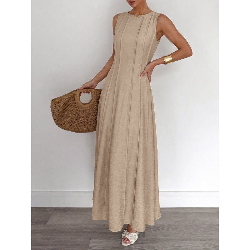 Damen Langarm Maxikleid mit eleganten Streifen und schmeichelndem Schnitt EB