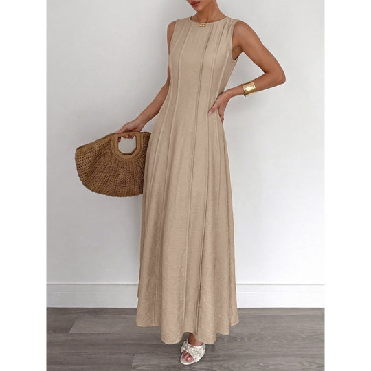 Damen Langarm Maxikleid mit eleganten Streifen und schmeichelndem Schnitt EB