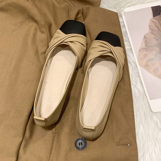 Damen elegante Ballerinas mit modischem Knotted-Design und hochwertigem Leder EB