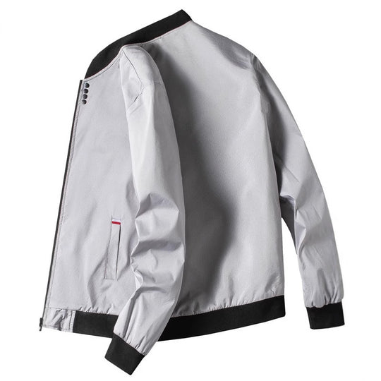 Herren modische Freizeitjacke mit hohem Kragen und seitlichem Reißverschluss EB