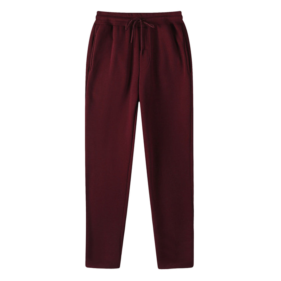 Herren nan geradlinige Sweatpants aus melierter Baumwollmischung mit elastischem Bund Kordelzug und Seitentaschen EB