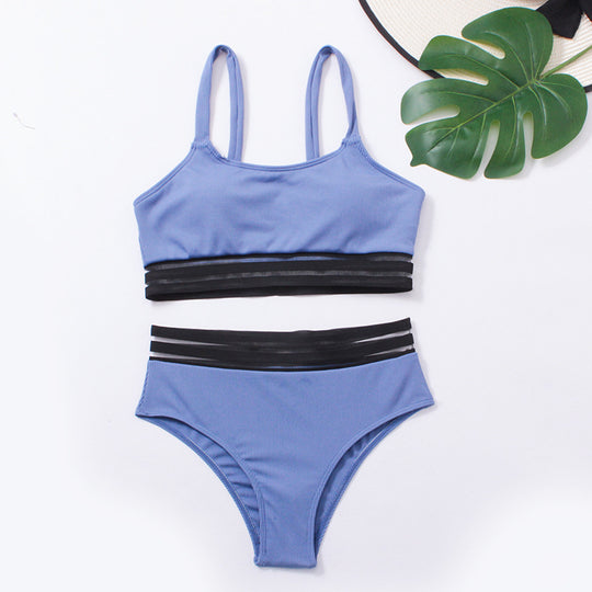 Damen Sportliches Bikini-Set mit modischer Elastikband-Optik EB