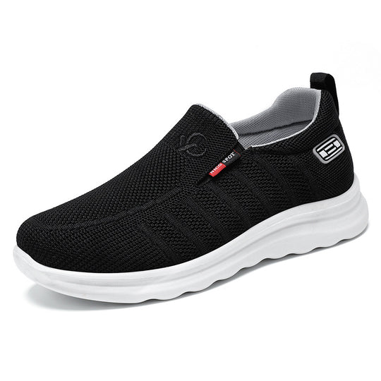 Herren nan atmungsaktiver Slip-On Strick-Freizeitschuh mit elastischem Einstieg, gepolsterter Komfortsohle und rutschfester Wellenlaufsohle EB