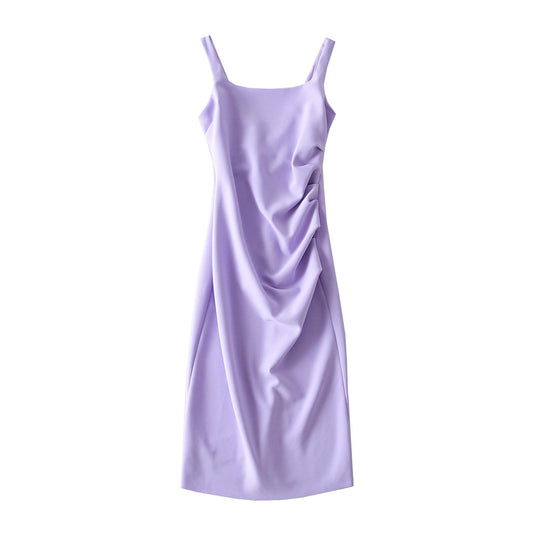 Damen figurbetontes Midi-Kleid mit elegantem Rüschendetail EB