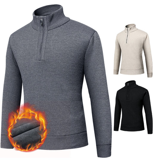 Herren kuscheliger Rollkragenpullover mit Reißverschluss EB