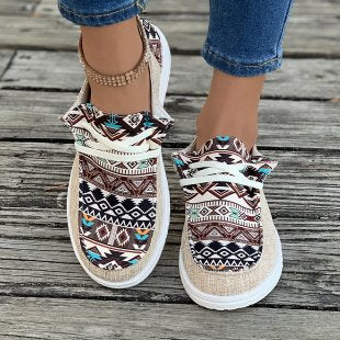 Damen modische Sneakers mit ethnischem Design EB