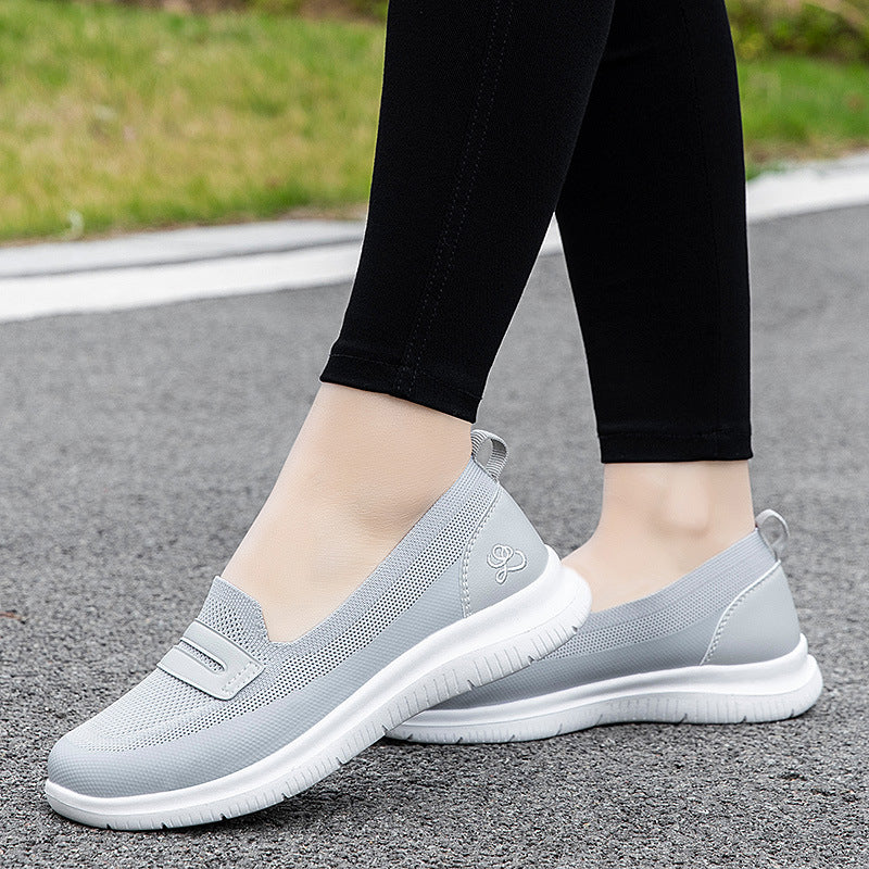 Damen Bequeme Slip-On Sneakers mit atmungsaktiver Mesh-Oberfläche EB
