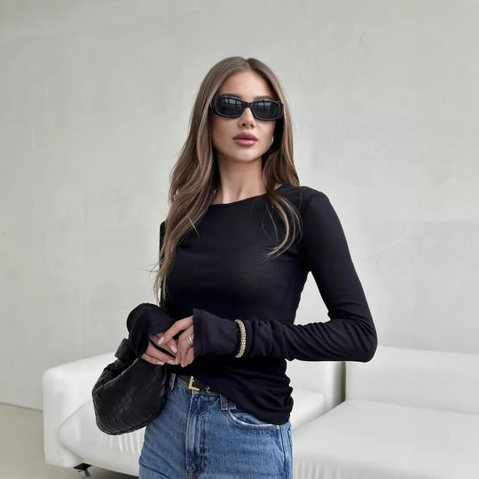 Damen Langarm T-Shirt mit Daumenlöchern EB