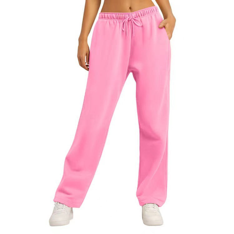 Damen nan extraweiche Relax-Hose mit hohem Komfortbund Kordelzug und geradem Bein EB