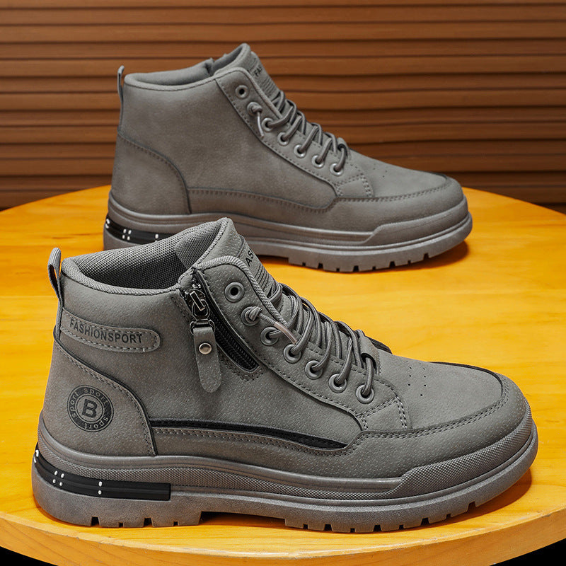 Damen Hohe Schnürstiefel mit praktischer Reißverschlussöffnung und robuster Profilsohle EB