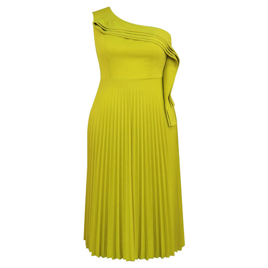 Damen Elegantes Wickelkleid mit asymmetrischem Rüschen-Design EB