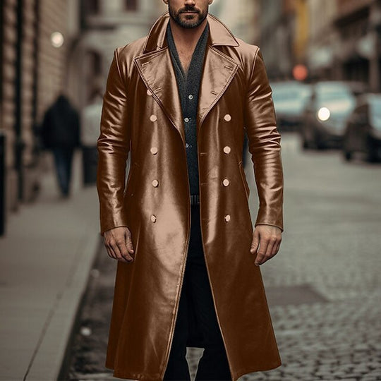 Herren Eleganter und glänzender Trenchcoat EB