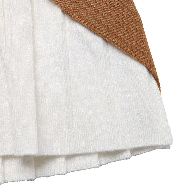 Damen Elegantes Strickoberteil mit kontrastierendem Hemdkragen EB