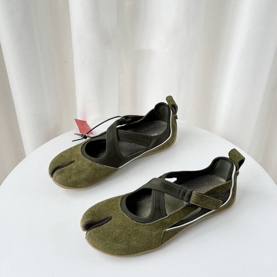 Damen Sportliche Ballerinas mit flexiblem Riemchen und atmungsaktivem Obermaterial EB