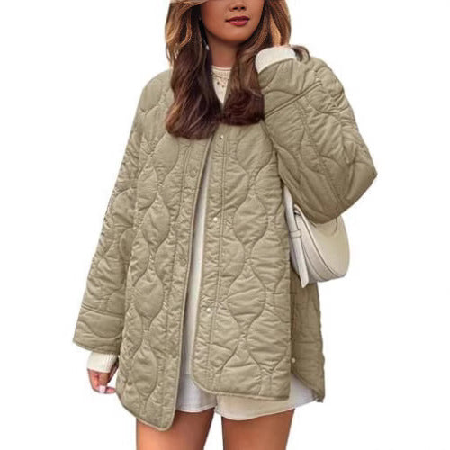 Damen Lässige Steppjacke mit praktischen Taschen und lässigem Schnitt EB