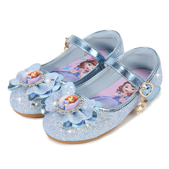 Mädchen Ballerinas mit Glitzer und Schleifenapplikation EB
