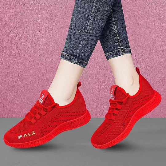 Damen Atmungsaktive Freizeit-Sneaker mit flexiblem Strick-Obermaterial EB