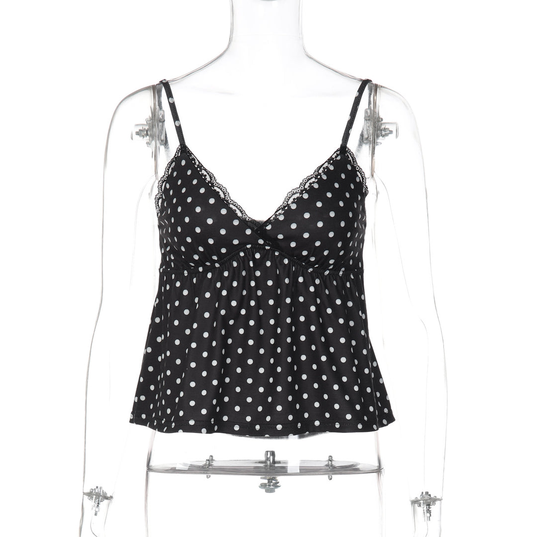 Damen Verspieltes Spaghetti-Top mit Punkten EB