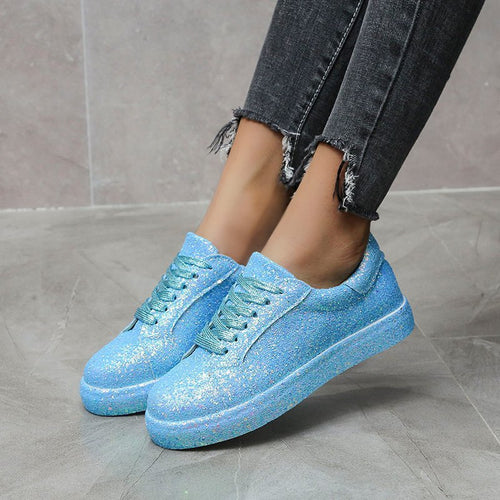 Damen Glitzernde Freizeit-Sneaker mit atmungsaktiver Sohle und rutschfestem Design EB