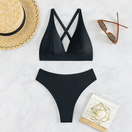 Damen Hochtaillierter Triangel-Bikini EB