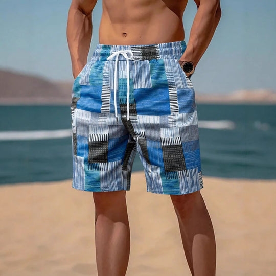 Herren stylische Bade-Shorts mit modernem Graphikmuster EB