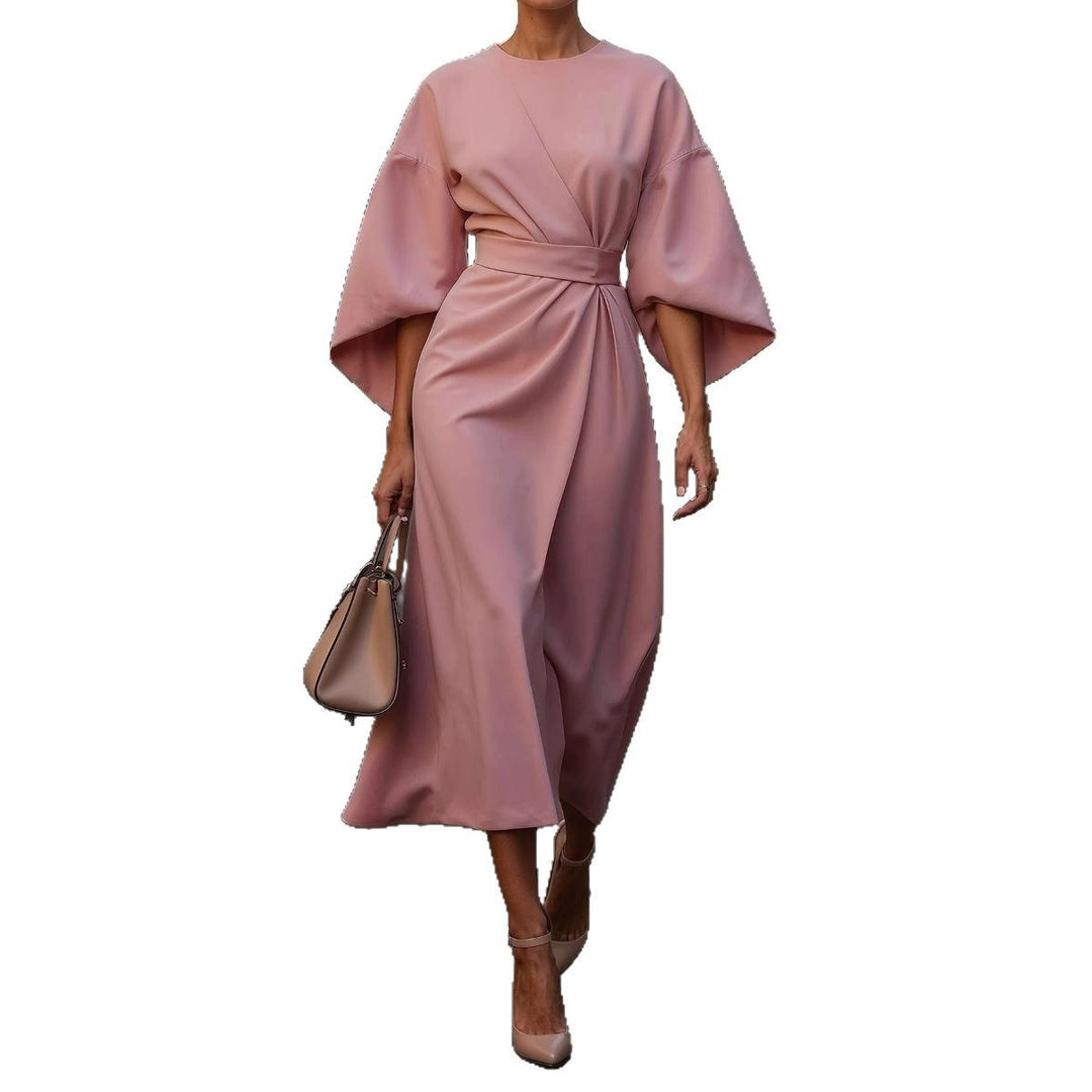 Damen Elegantes Midi-Kleid mit voluminösen Ärmeln EB