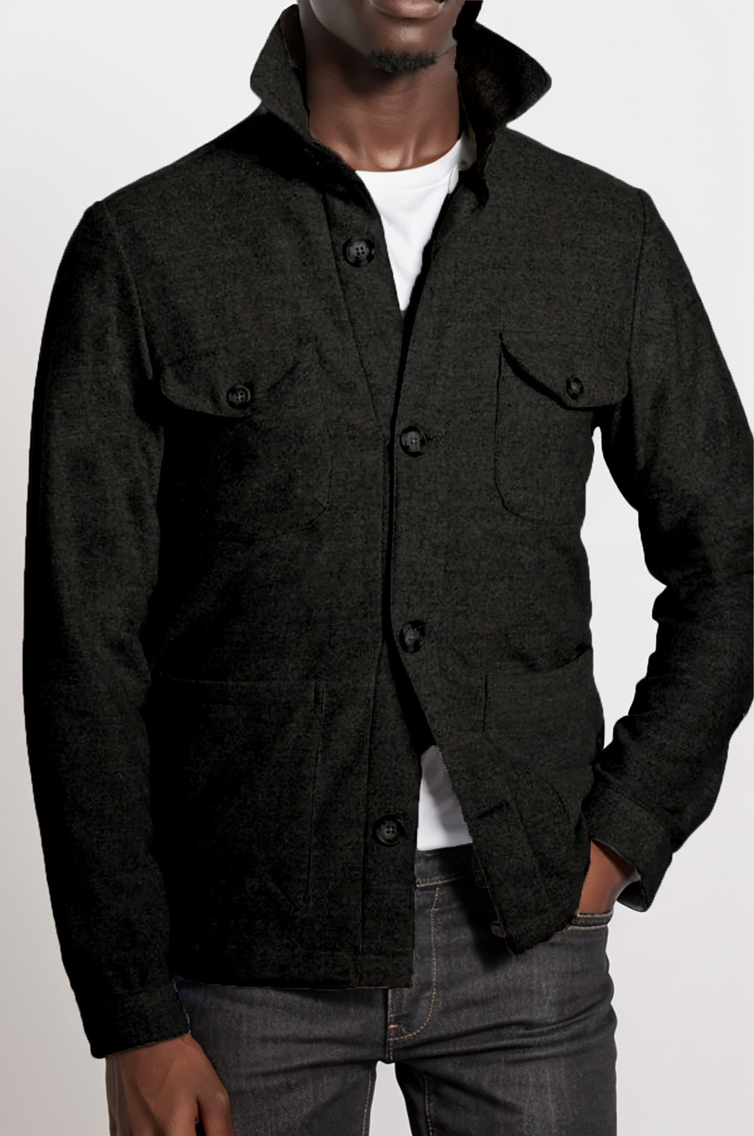 Herren praktische Jacke im schicken Utility-Stil mit hohen Kragen EB