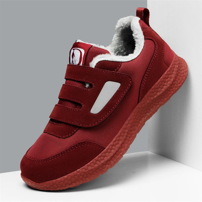Damen Bequeme Fleecegefütterte Sneakers mit Schnellverschluss EB