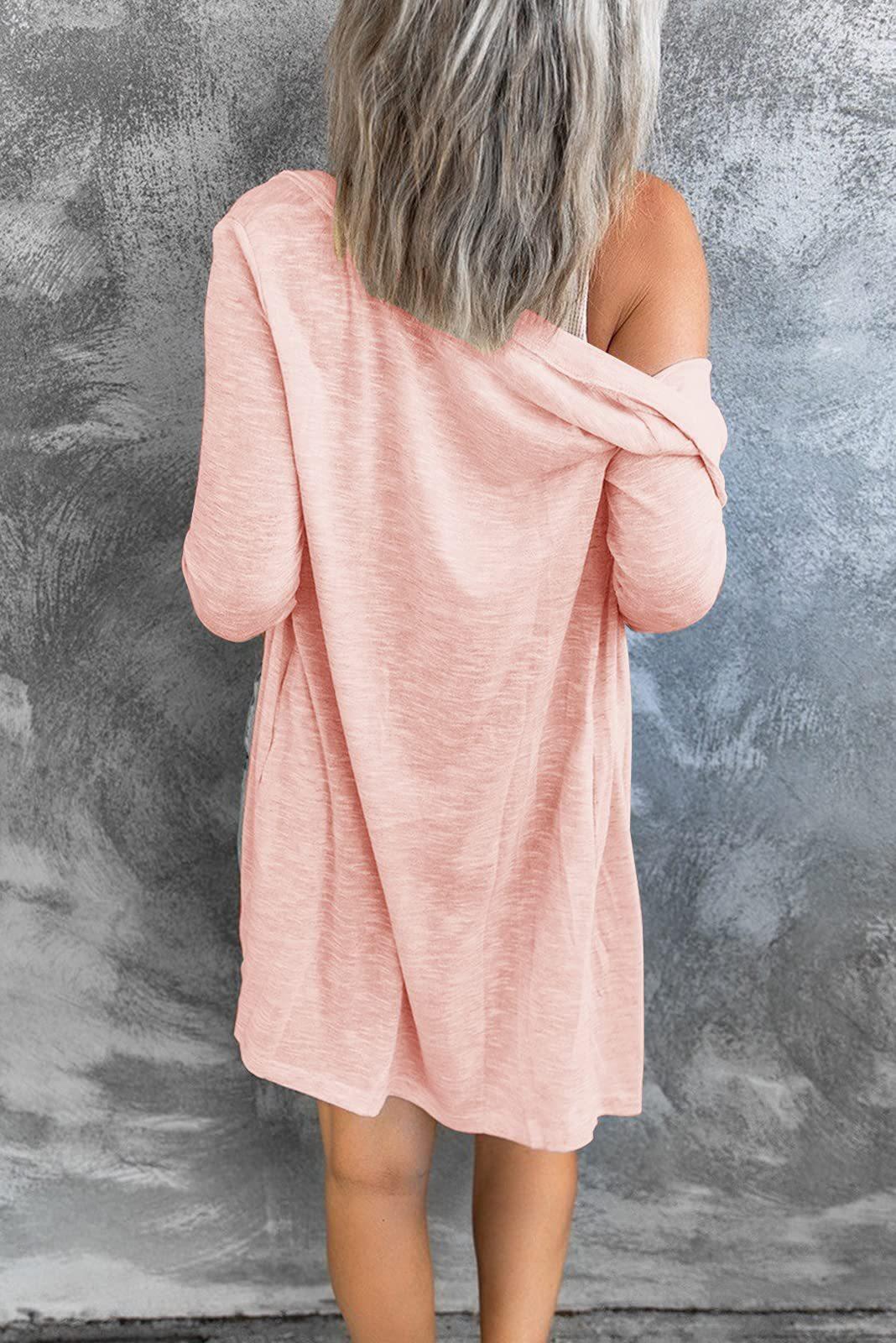 Damen Longline Cardigan mit umfassendem Knopfverschluss und elegantem Schnitt EB