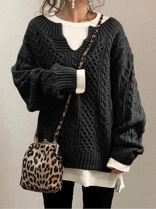 Damen Strickpullover mit strukturiertem Muster EB