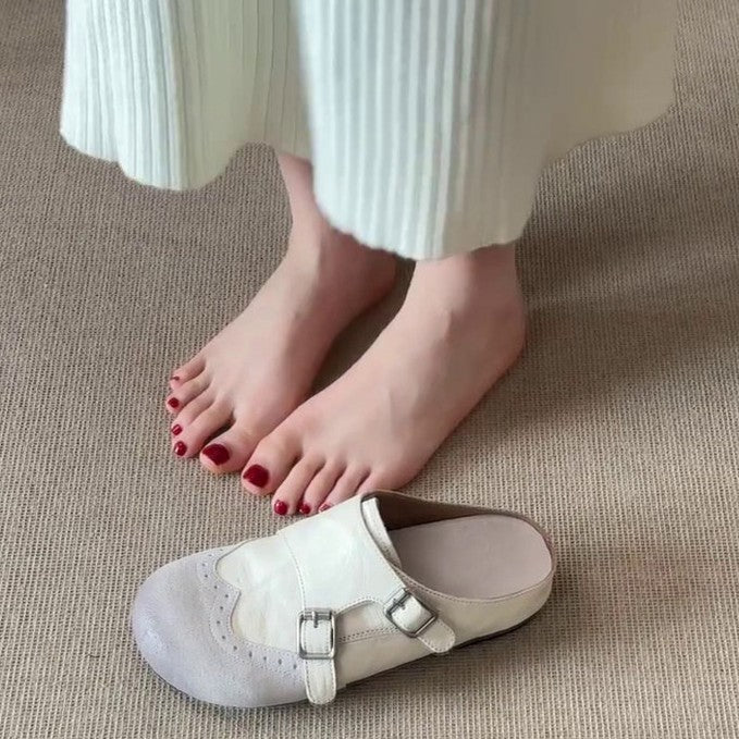 Damen Komfortable Clogs mit modischem Schnallen-Design EB