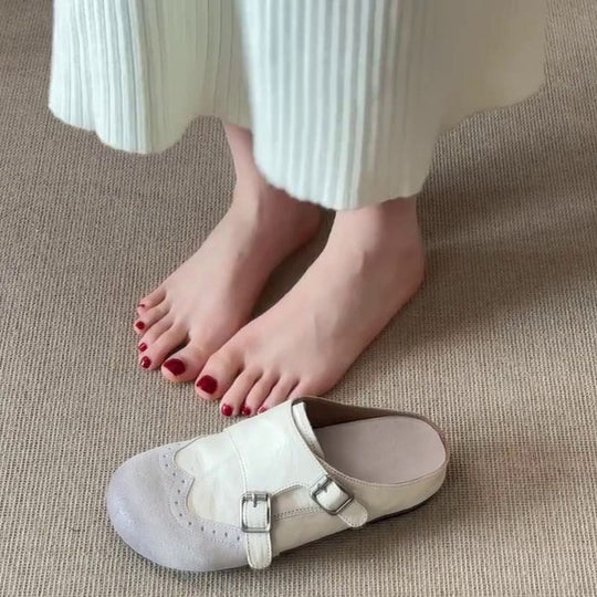 Damen Komfortable Clogs mit modischem Schnallen-Design EB