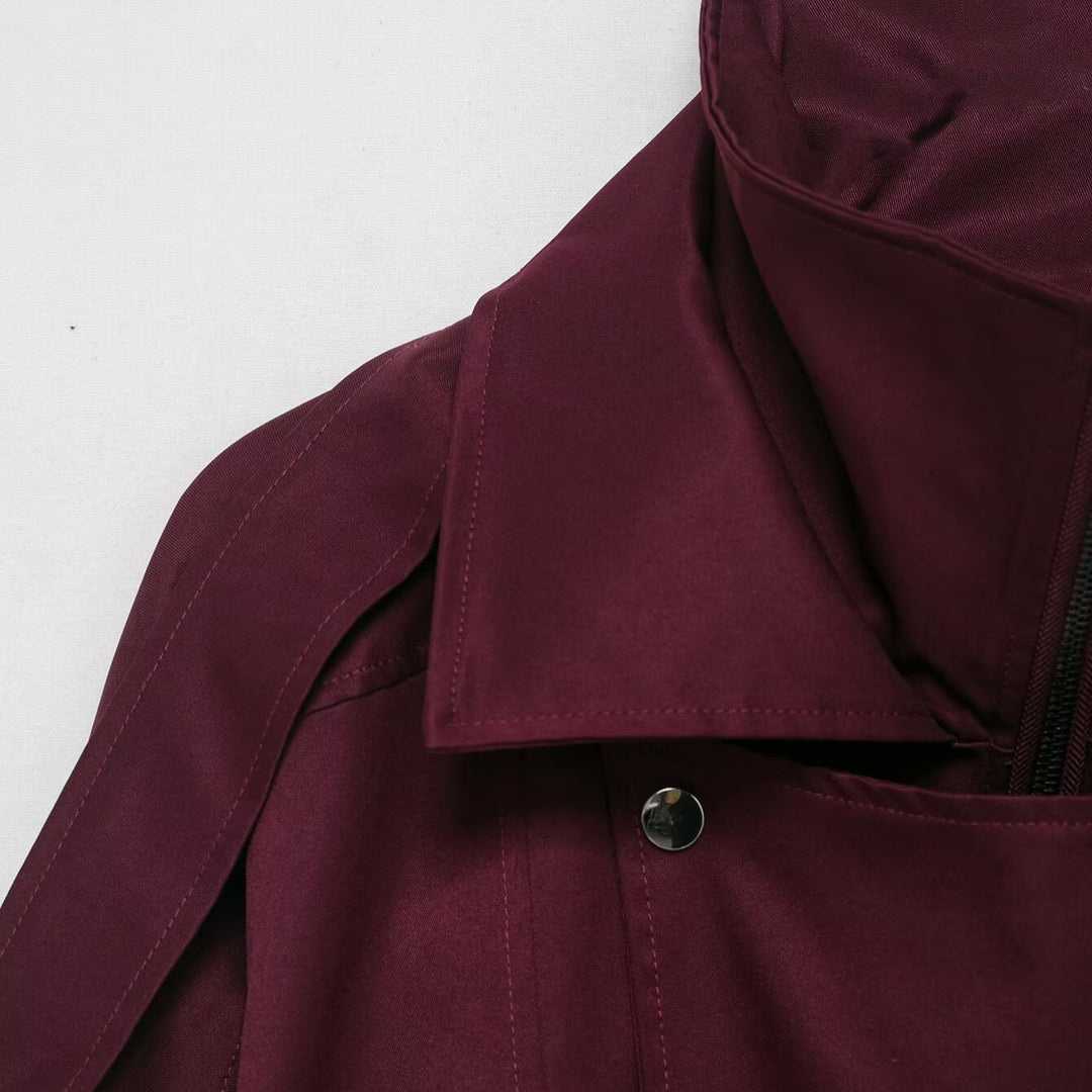 Damen modische Übergangsjacke mit seitlichem Reißverschluss und taillierbarem Kordelzug EB