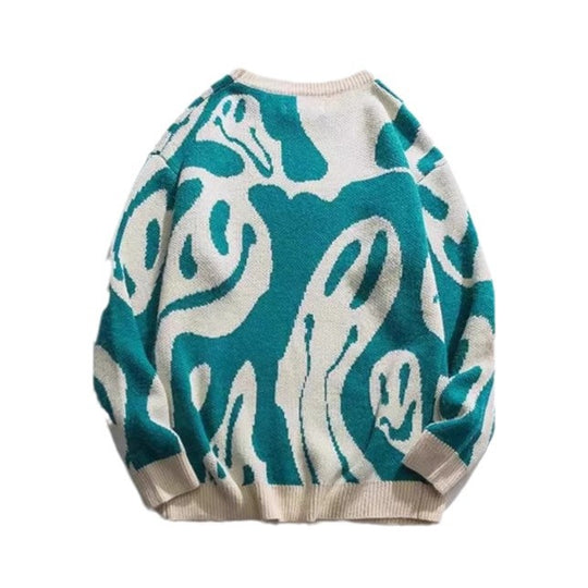 Damen Lässiger Pullover mit modernem Print und lockerer Passform EB