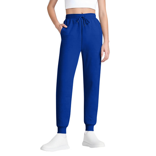 Damen nan schlanke hochgeschnittene Jogginghose mit Tunnelzug, Eingrifftaschen und Bündchen EB