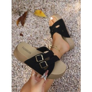 Damen Komfortable Badesandalen mit modischem Riemendesign EB